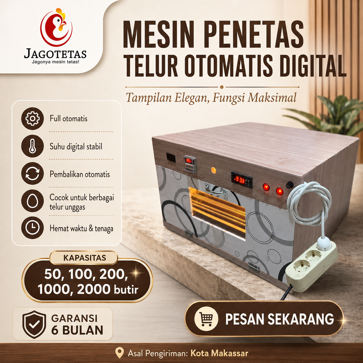 Jago Tetas mesin penetas telur otomatis digital