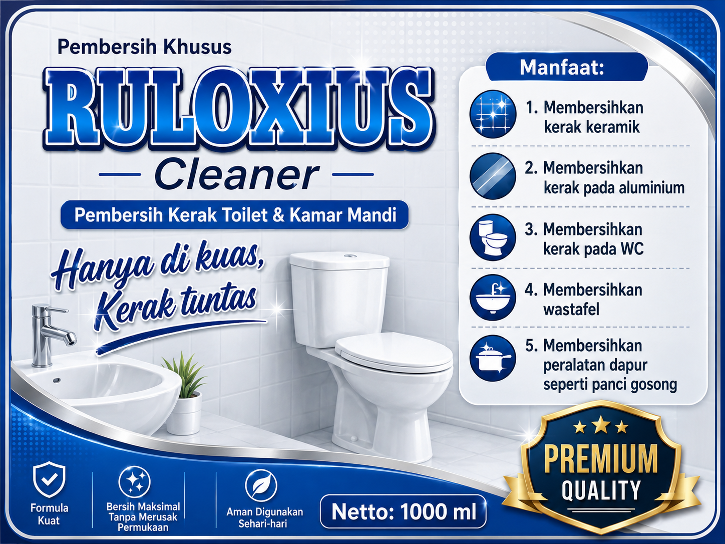 Ruloxius Cleaner pembersih kerak toilet dan kamar mandi